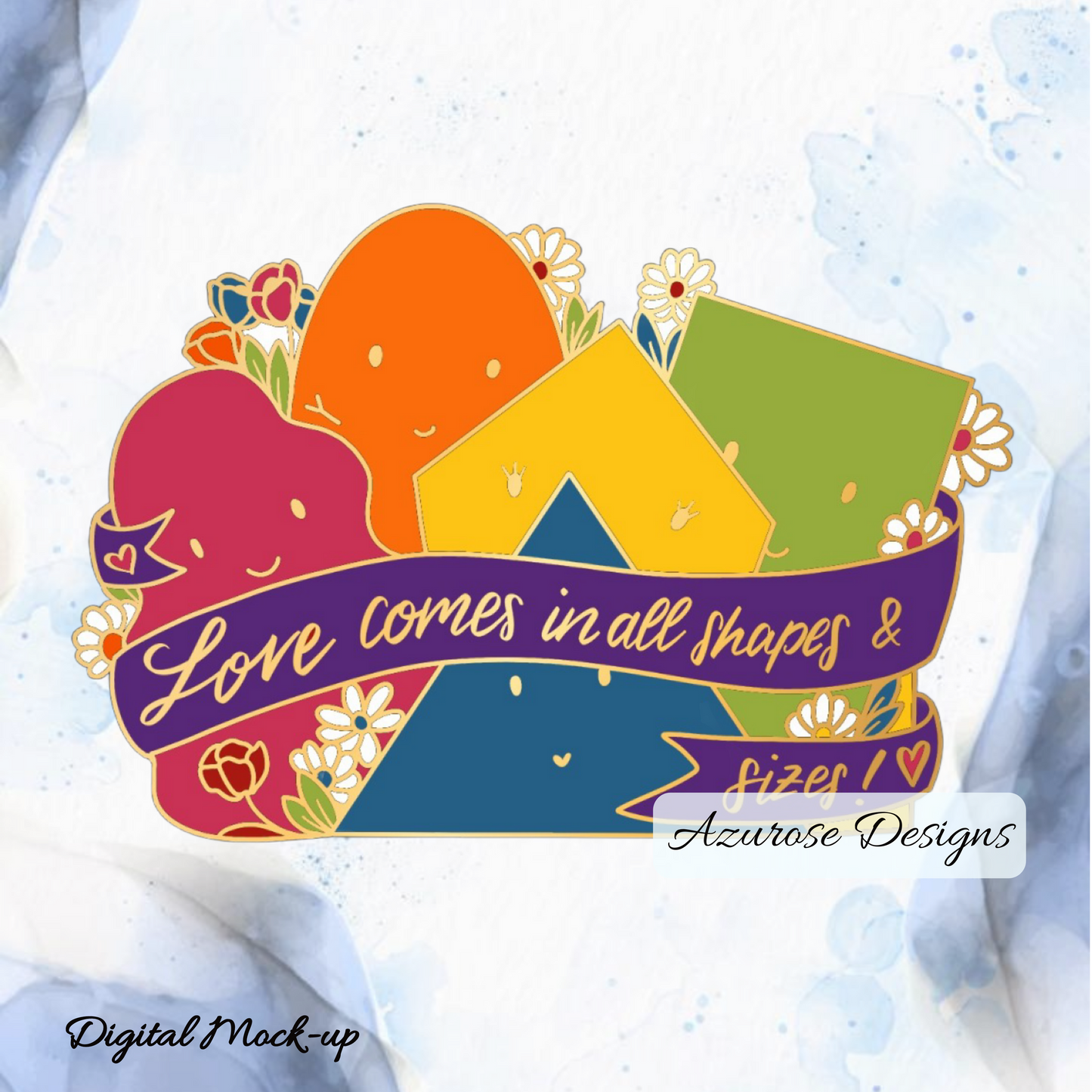 All Shapes And Sizes Sticker