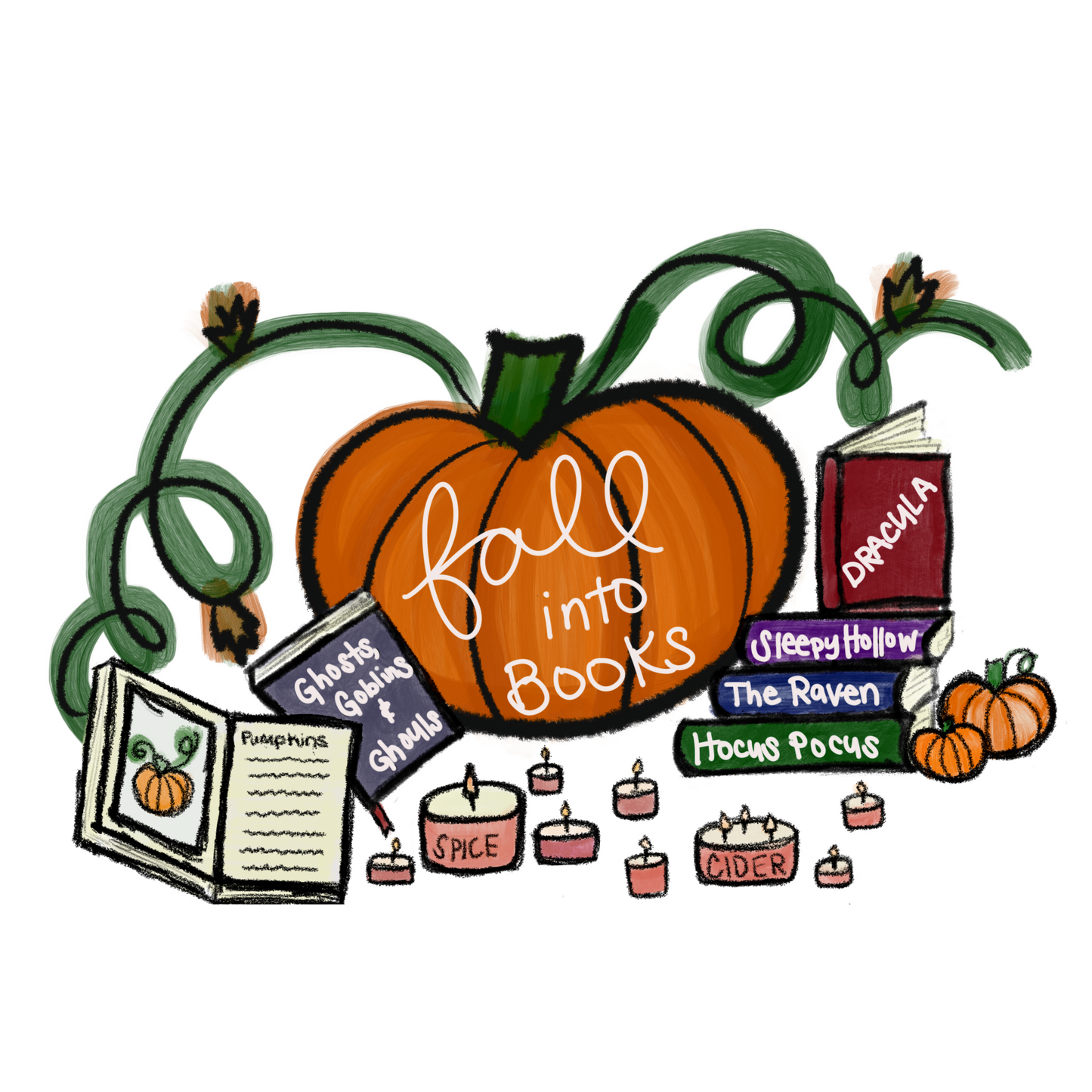 Fall Into Books Sticker